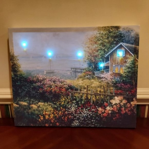 Bay's Domain Led Light Canvas Wall Art by Nicky Boehme NWT SEE VIDEO - Picture 1 of 9